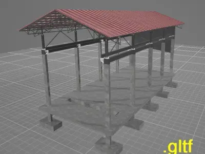 Workshop building 3D model