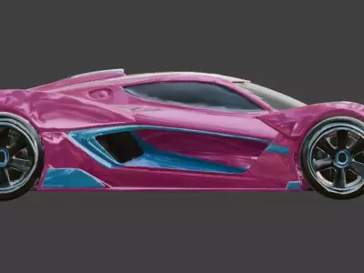 Futuristic Hyper Race Car Low-poly 3D model
