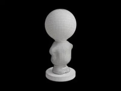Orange Figure Lamp 3D model