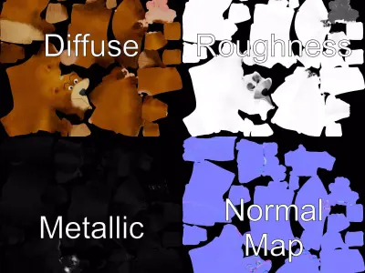 Cartoon Bear Texture model pack Low-poly 3D model