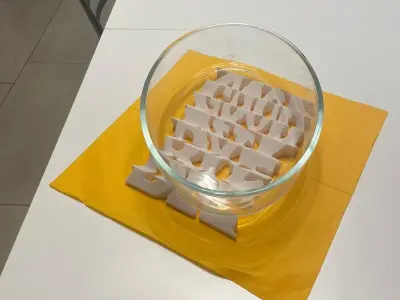 Rotating Ambigram Welcome-Goodbye 3D print model