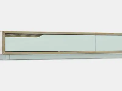 MANDAL Bed frame with drawers Low-poly 3D model