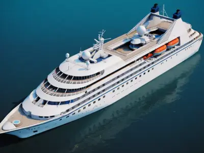Luxury Cruiseship Low-poly 3D model