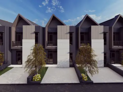 Porject mini Housing  Low-poly 3D model