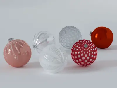 Glass decoration and Christmas balls 3D model