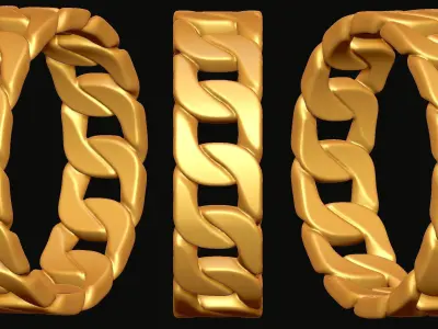 Cuban Chain Ring Stackble Ring 3D print model