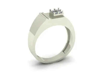 men ring for daimonds 3D print model