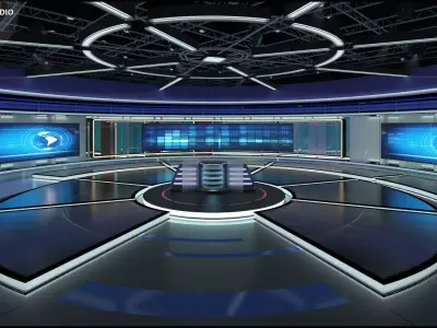 Virtual TV Studio News Set 31 3D model