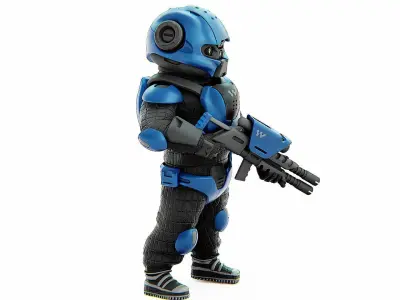 SOLDIER MECHA V-2 Rigged for Unreal Engine - Unity - MIXAMO  3D model