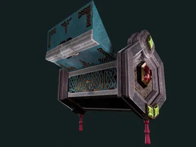 Stylized chest Low-poly 3D model purchase