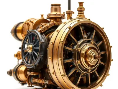 Steampunk Engine Model Pack with PBR Textures Low-poly 3D model