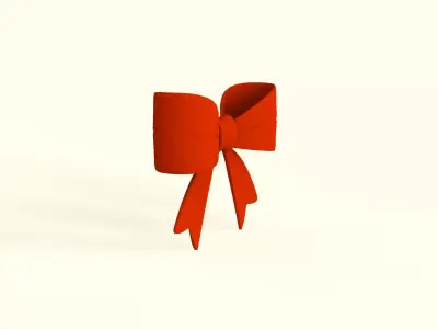 Prop135 Red Bow Low-poly 3D model