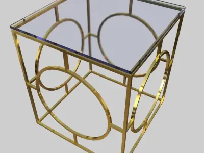 Glass Table 10 Low-poly 3D model
