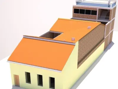 Hostal colonial house 3D model