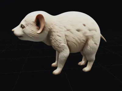 Moon Mammal Low-poly 3D model