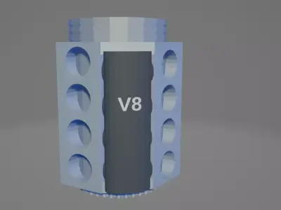 3D Printable V8 Engine Block Beer Mug- Definitive Edition 3D print model