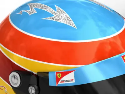 Helmet F1 2011 Fernando Alonso 3D model