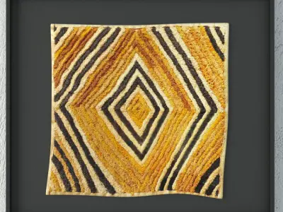 Kuba Shoowa Grass Textile Framed 3D model
