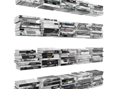 Books 150 pieces 2-5-4 Low-poly 3D model