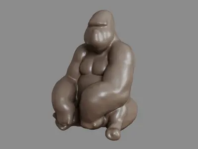 Decoration Gorilla Figurine 3D model