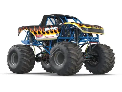 Monster Truck Bigfoot Rigged 3D model