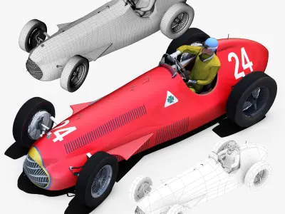 Alfa Romeo Alfetta 159 Low-poly 3D model