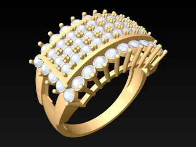 Diamond Ring - Womens Rings - SN385 Free 3D print model