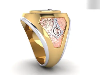 Freemason Ring And ALL SEING EYE 3D print model