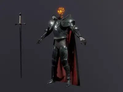 Skeleton Knight  Low-poly 3D model