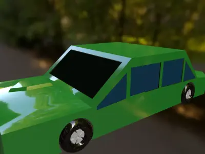 3d Model Car low-poly on road Low-poly 3D model