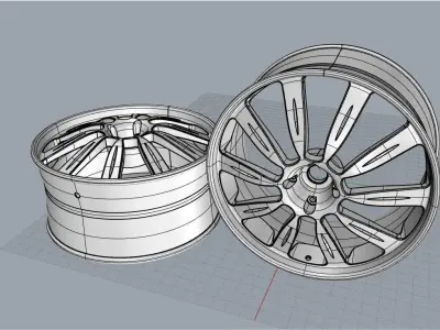 wheel car racing rim 3D model