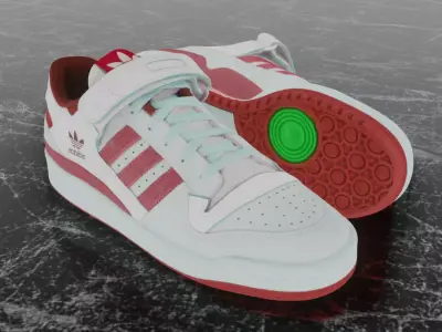 ADIDAS FORUM LOW - RED 3D SHOES Low-poly 3D model
