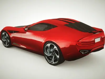 Generic Supercar v11 multicolors Low-poly 3D model