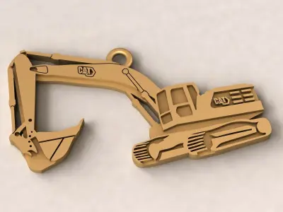 Excavator Charm Pendant 3D print model