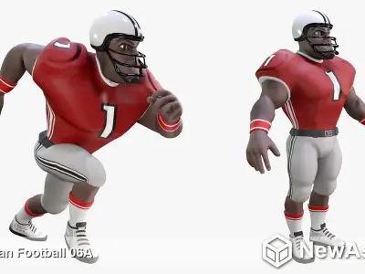 American Football Touchdown Character 06A Low-poly 3D model