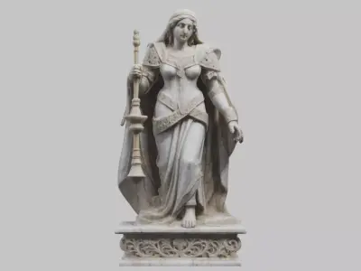 Medieval Goddess Marble Figure Low-poly 3D model