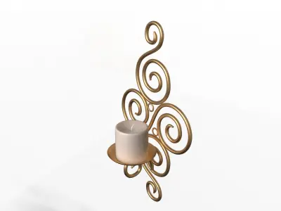 Wallmounted Iron Candle Holder 02 Low-poly 3D model