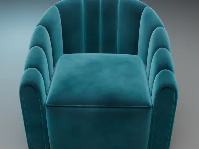 Channel Tufted Barrel Chair Free 3D model