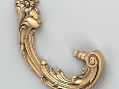 Carved decor corner 009 3D model