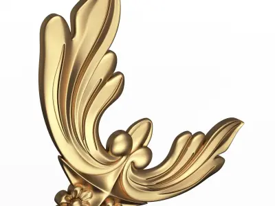Corner Carved Plaster Molding Decoration 026 Low-poly 3D model