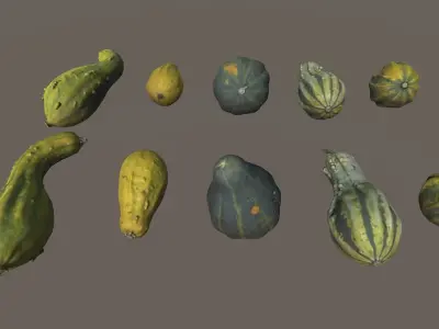 Scanned Pumpkins Low-poly 3D model