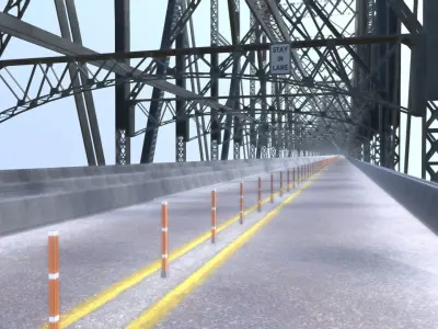 Ed Koch Queensboro Bridge Low-poly 3D model