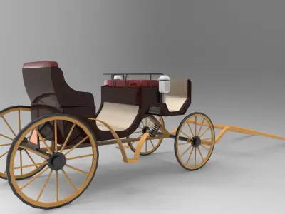 Carriage horse drawn 3D model