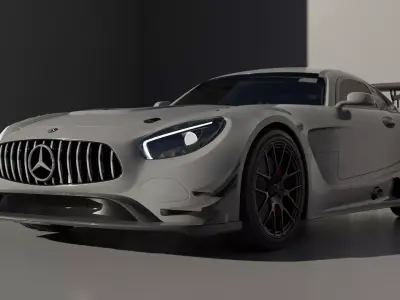 Car Rigged - Mercedes AMG GT3 3D model