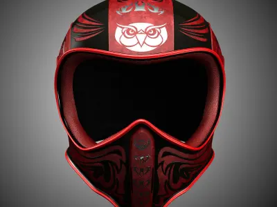 Owl Helmet Red 3D model