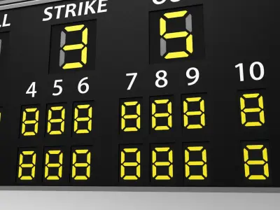 Baseball scoreboard small 3D model
