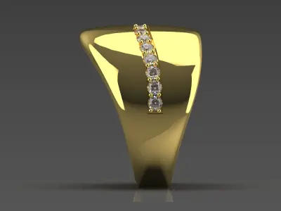 Wide ring with diamond model jr00137 3D print model