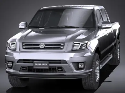 LowPoly Generic Pickup 2015 Low-poly 3D model