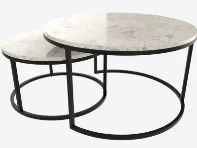 Marble Texture Coffee Table 2 in 1 3D model