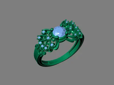 Rings for Women Womens Rings Stone Ring Ready STL 3DM Models  3D print model 16